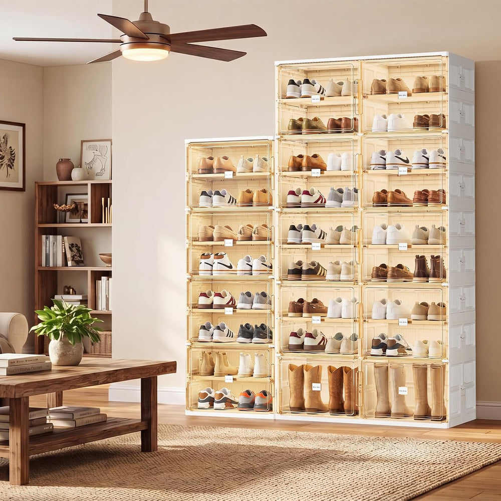 JEKO&JEKO 5 Tiers Foldable Boot and Shoe Storage Rack Cabinet for Closet ...