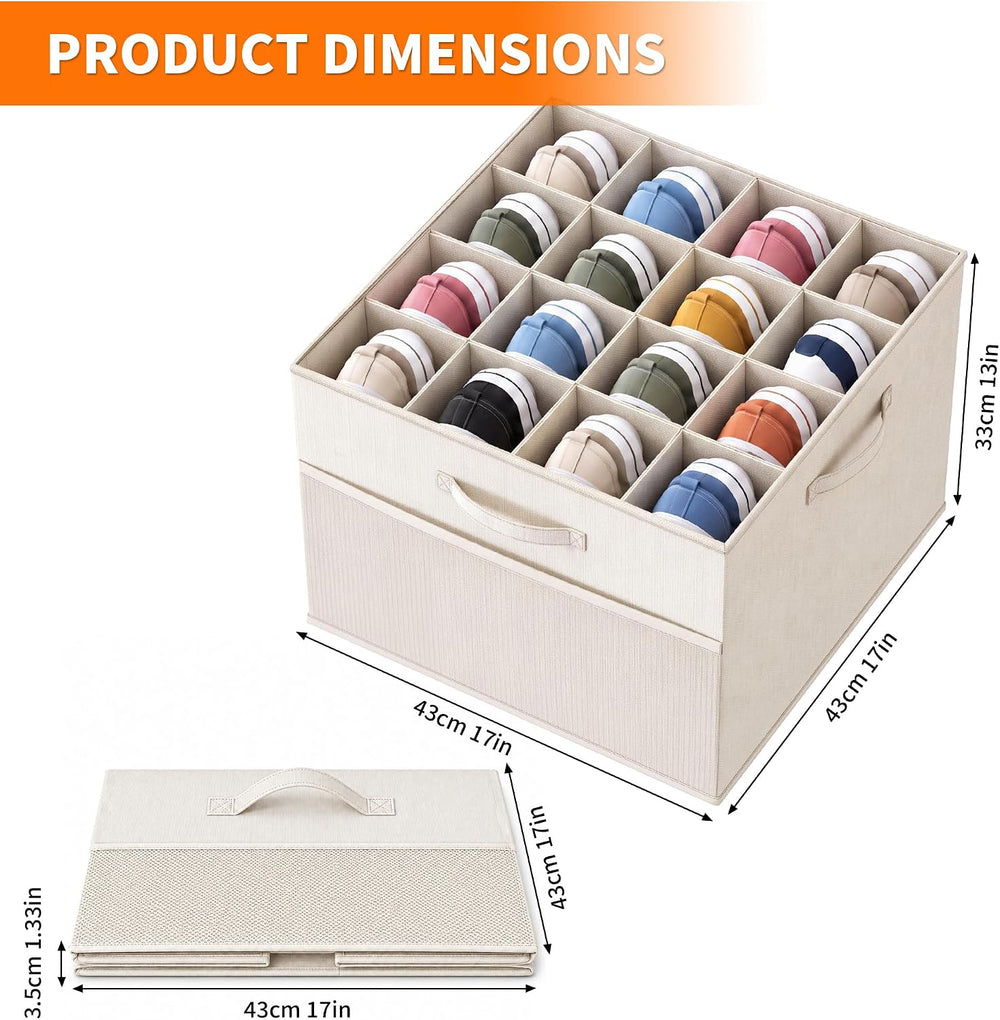 Shoe Organizer for Closet, Foldable Shoe Storage with Adjustable Dividers