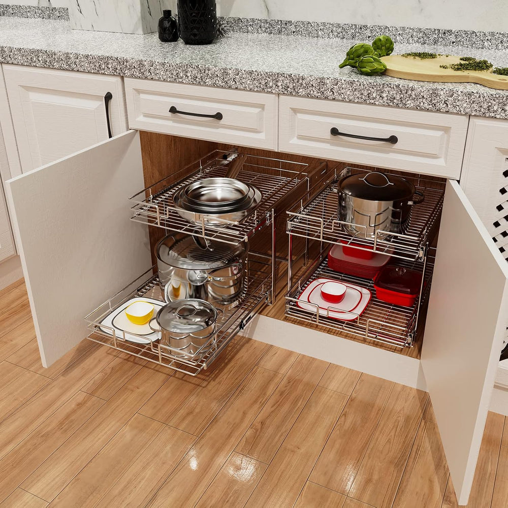 ROOMTEC Individual Pull Out Cabinet Organizer (12½" W x 21½" D), 2 ...