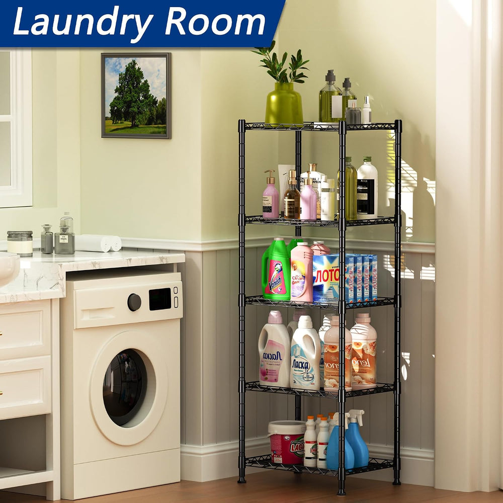 REGILLER 5-Wire Shelving Metal Storage Rack Adjustable Shelves,Standing Stora...