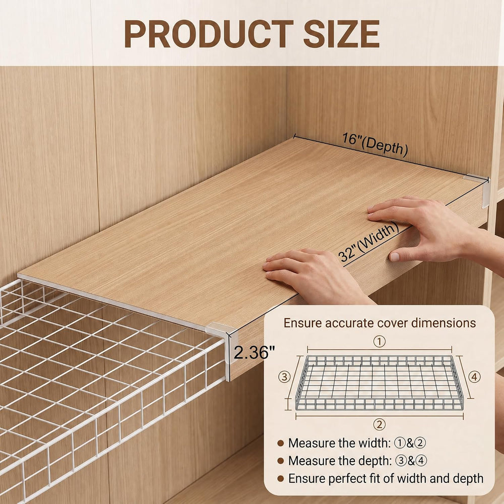 5 Pack Wire Rack Covers for Shelves, 32"x16" PVC Wire Shelf Covers ...