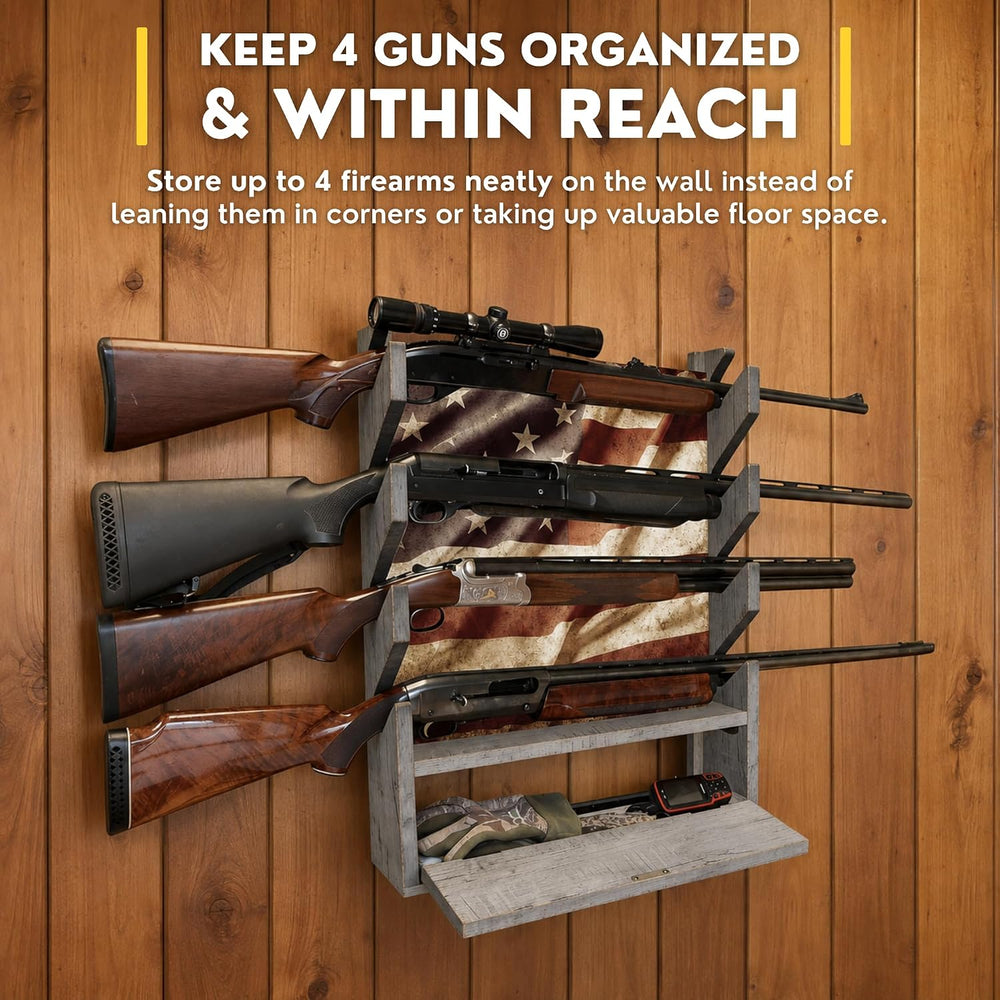 Rush Creek Creations Engineered Wood Gun Rack, Gun Rack for Walls, Racks