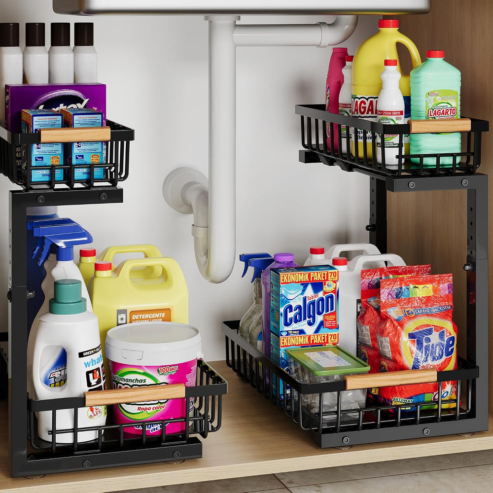 Under Sink Organizer Storage for Families: Pull Out Storage Undersink Organiz...