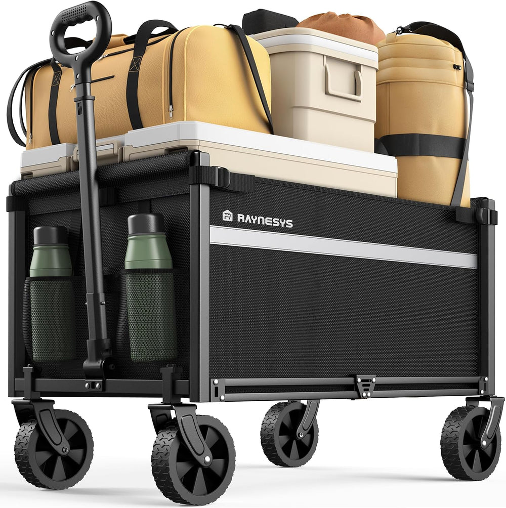 Collapsible Wagon Cart with Wheels, 330LBS for Grocery Shopping Camping