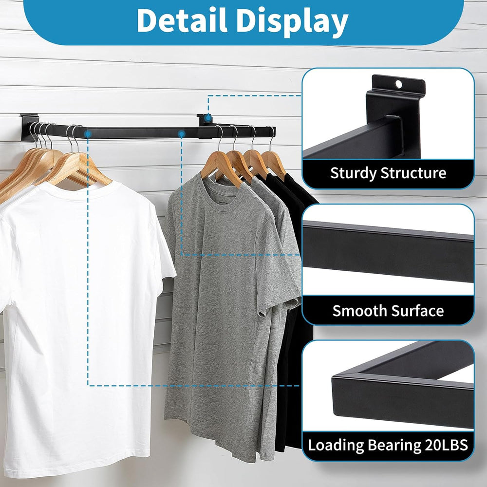 Slatwall U-Shaped Rectangular Tubing Hangrail - 24"x12", Slatwall A...