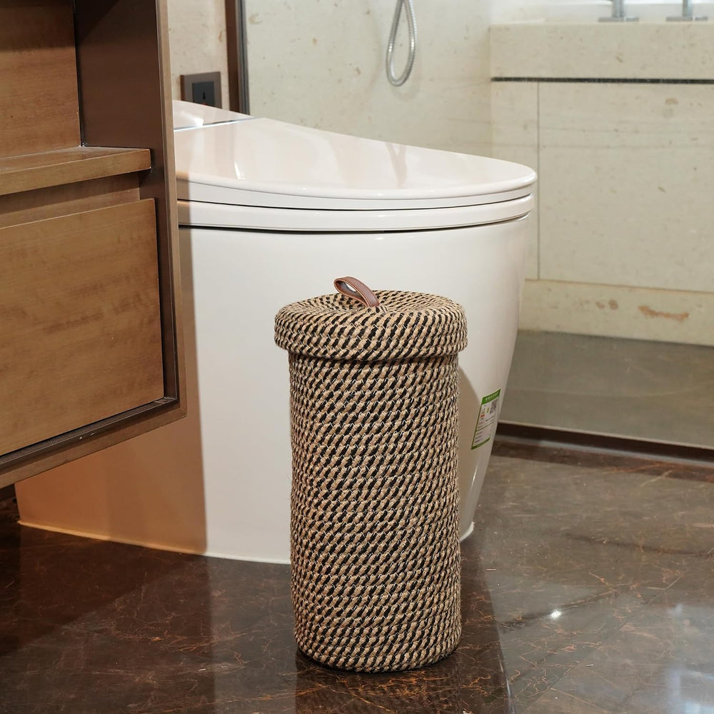 Handmade Cotton & Jute Toilet Paper Holder – Woven Toilet Paper Stand &am...