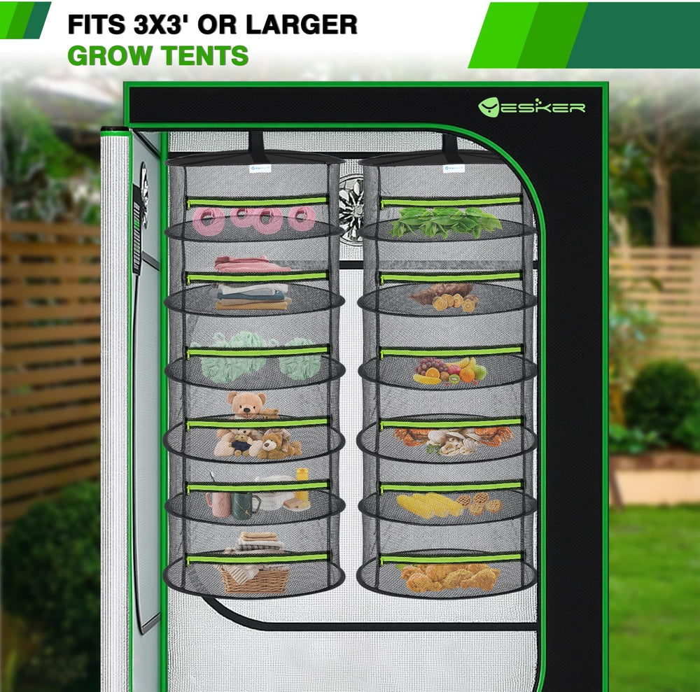 Yesker 6 Layer Herb Drying Rack Hanging Mesh Net Foldable Plant Drying Racks ...