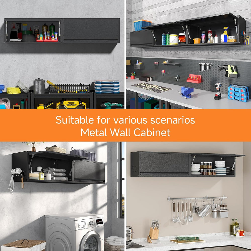 Coolsun Metal Wall Cabinet, 12.6" H Garage Wall Cabinet with Up-Flip Door