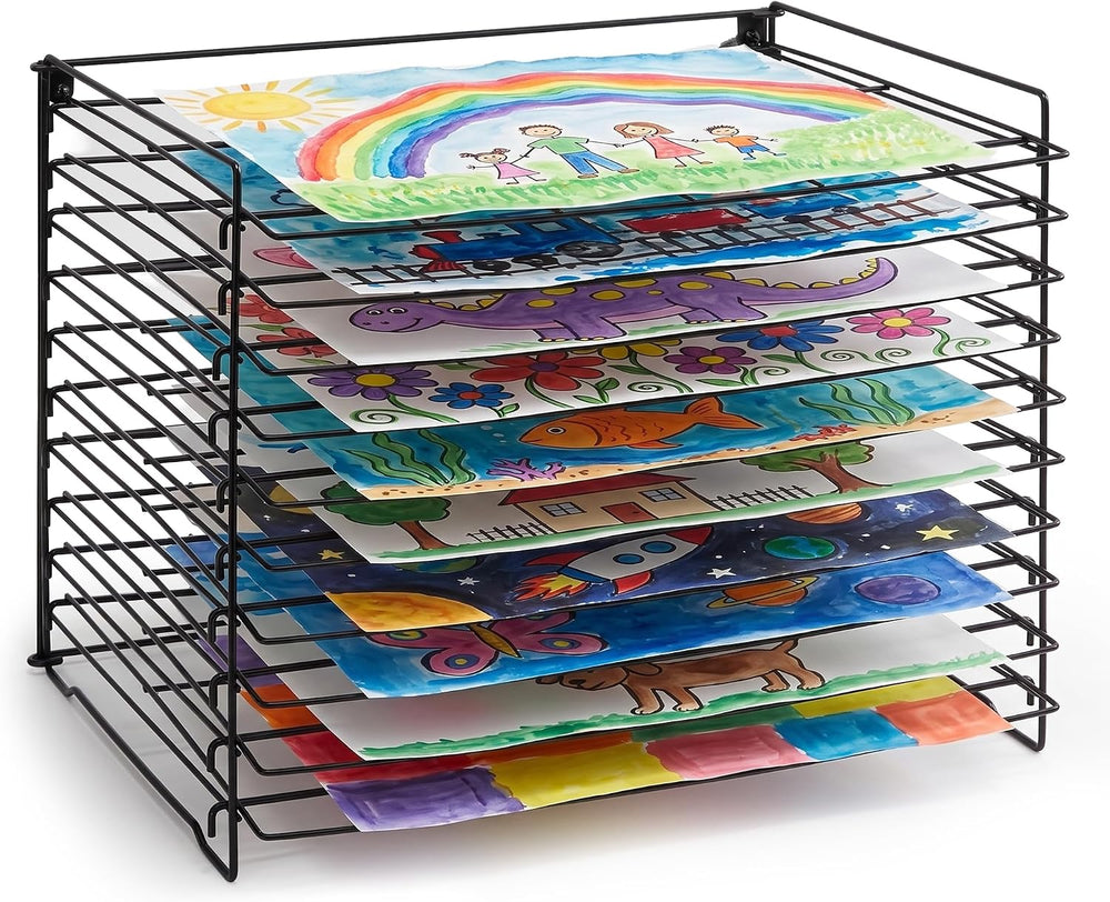 Wall Mount & Tabletop Art Drying Rack for Classroom, Art Storage Rack for...
