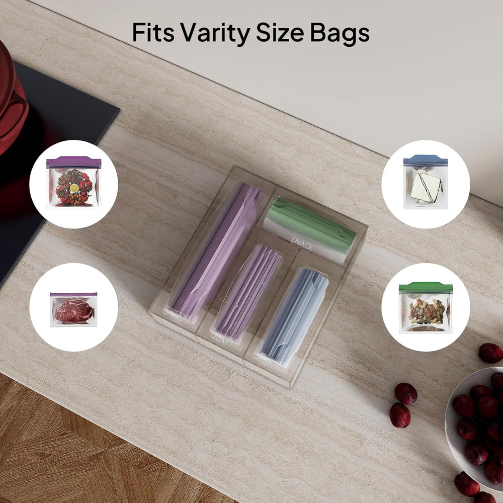 Aquiver Acrylic Bags Storage Organizer - Baggie Bags Drawer Organizer & P...