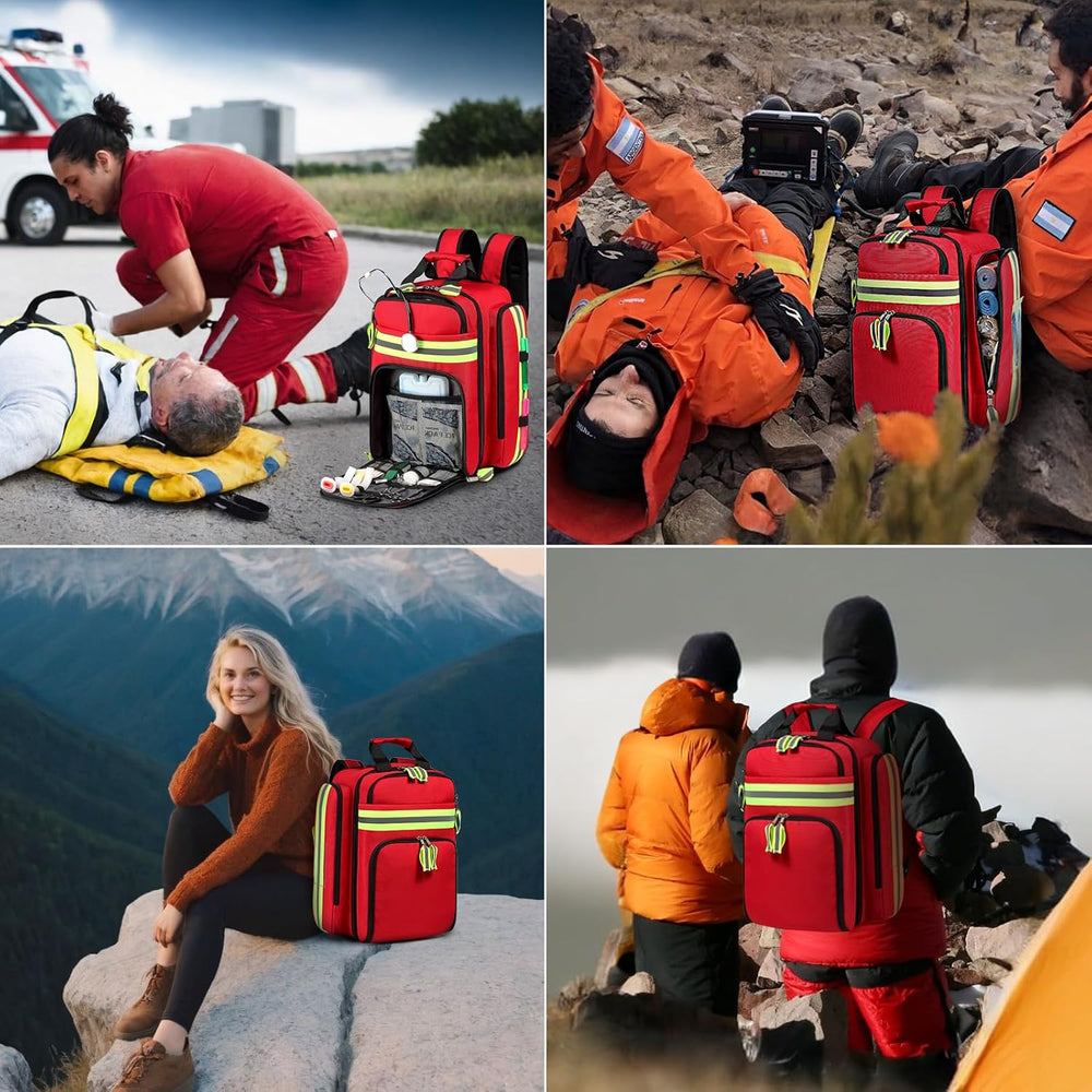 Gatycallaty First Aid Backpack - Medical Evacuation Bag - Red Emergency Lifeg...
