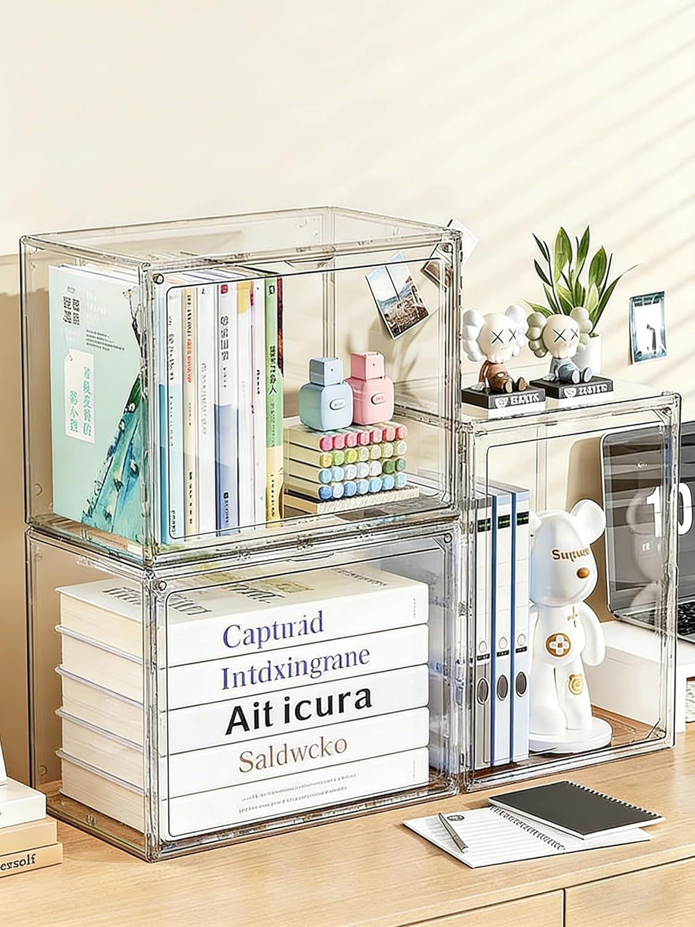 XXX-Large Clear Stackable Acrylic Display with Lid & Magnetic Door - 2-Ti...