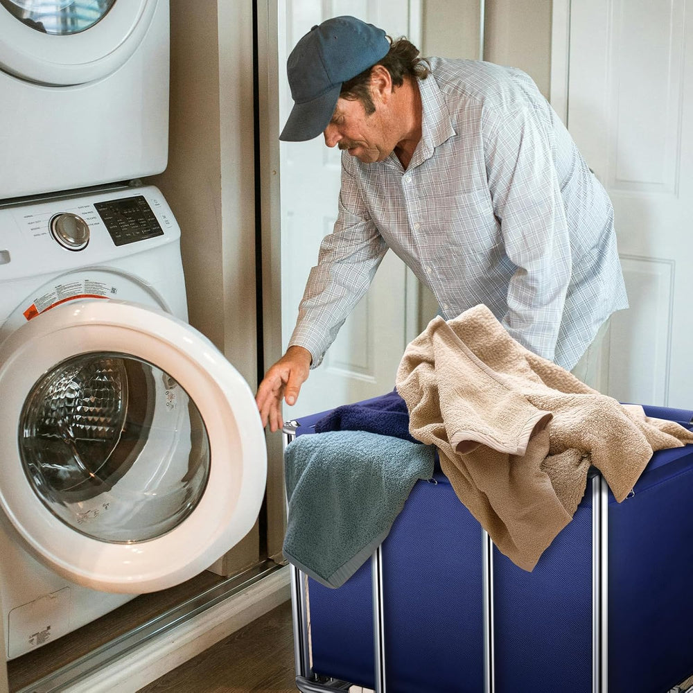Commercial Laundry Cart with Wheels,440L Large Rolling Laundry cart,Blue-10