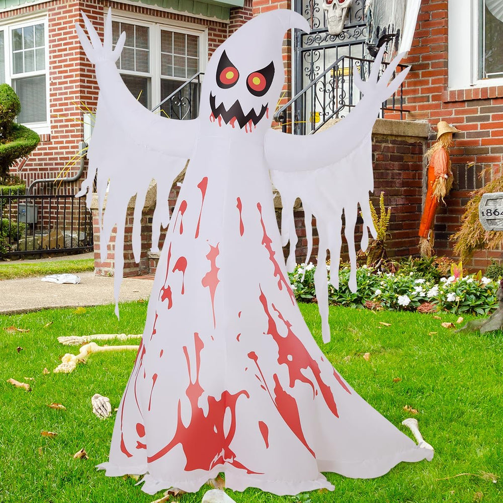 GOOSH 8.2 FT Giant Halloween Inflatable Ghost - Outdoor Blow Up Yard Decorati...