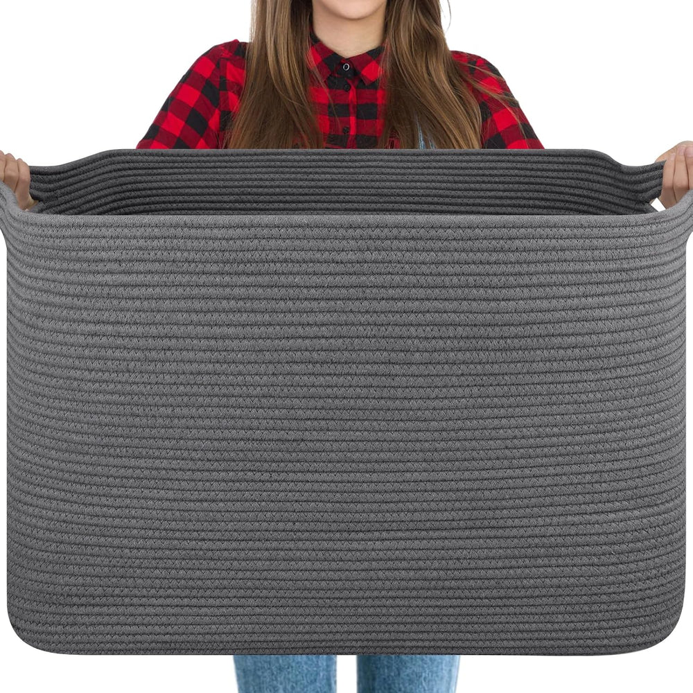OIASKET 118L Extra Large Blanket Basket Living Room, 24.8"x17.7"x16...