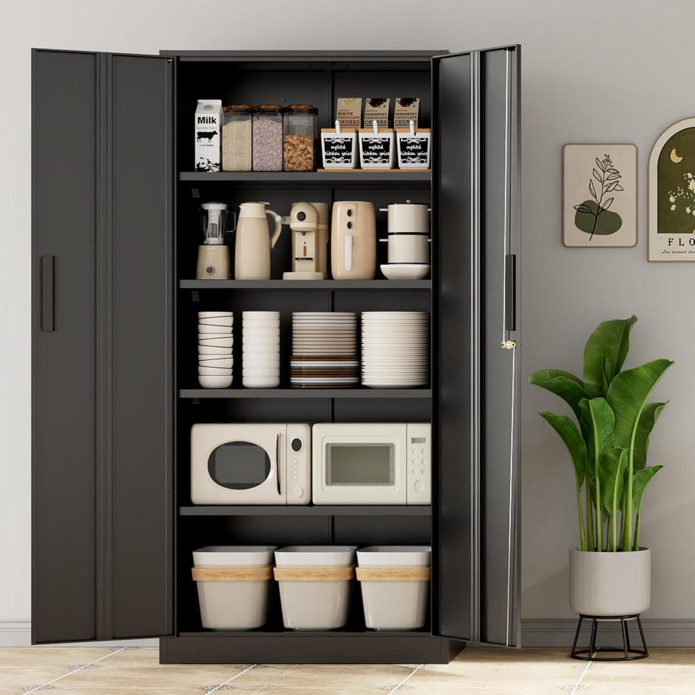 INTERGREAT Metal Storage Cabinet with Lock, 72" H Lockable Metal Storage...