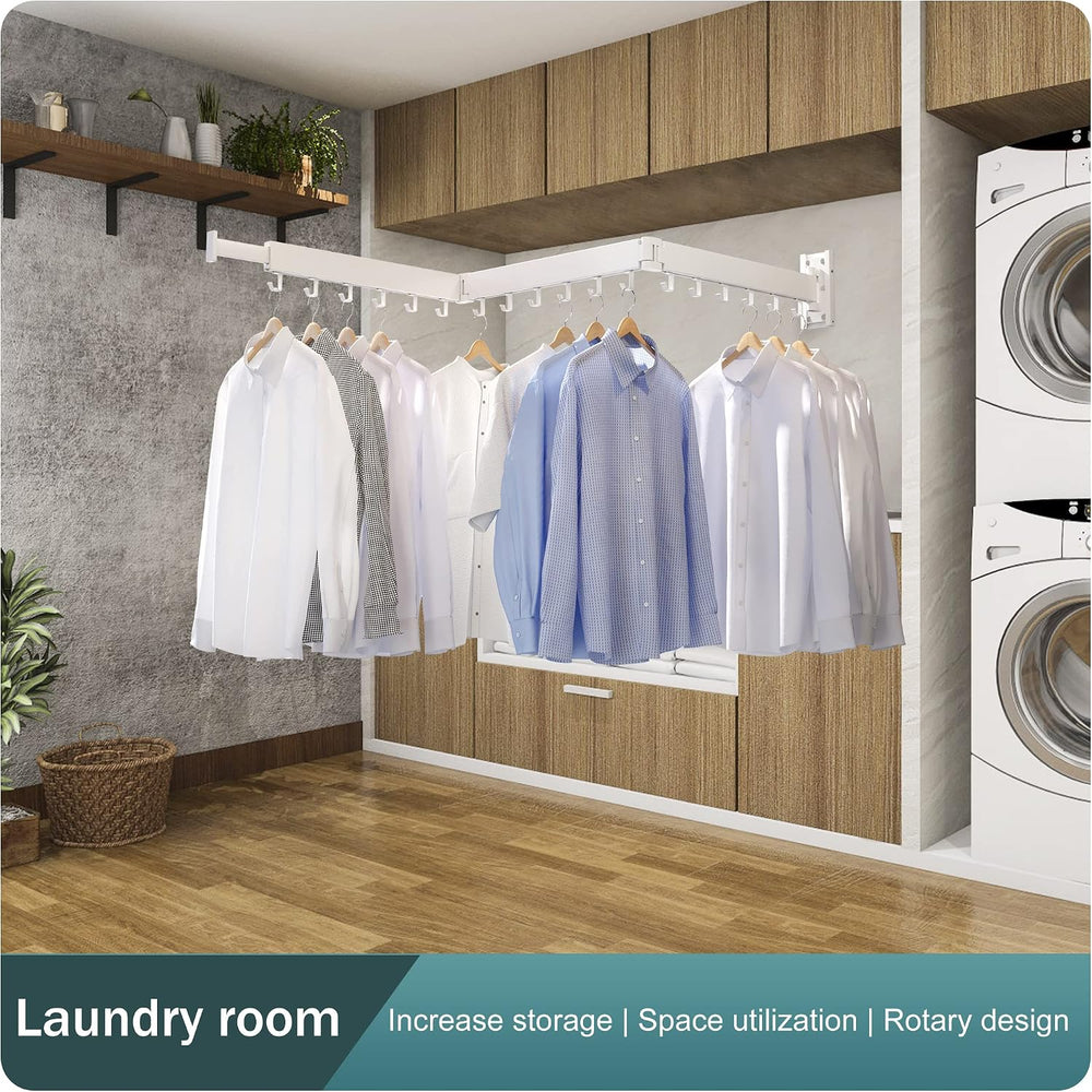 Wall Mounted Drying Rack, Foldable Clothes Drying Rack for Laundry Room