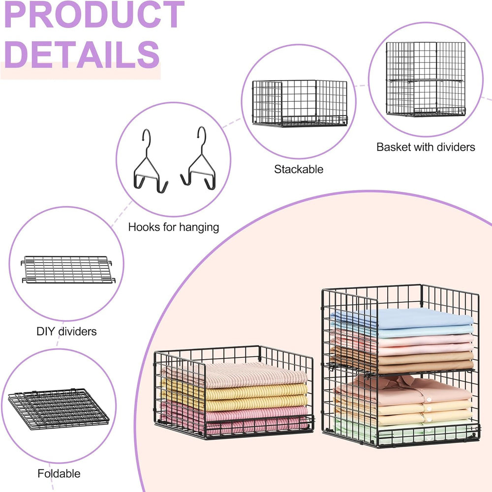 6 Tier Hanging Closet Organizers and Storage Stackable Hanging Closet Shelves...