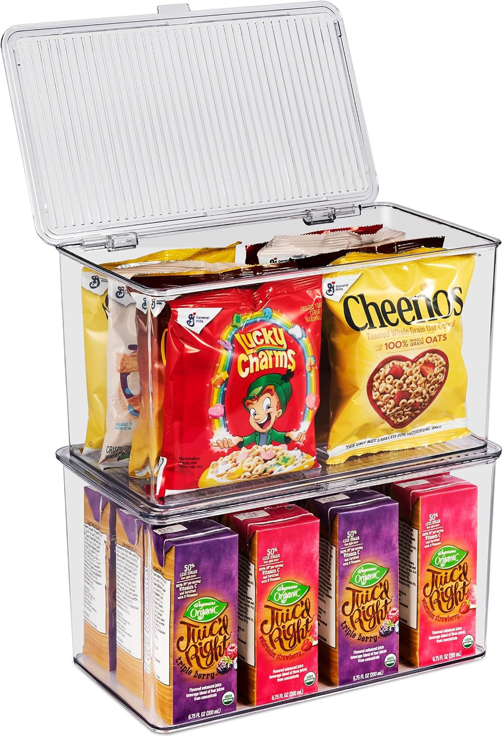 Sorbus Clear Storage Bins with Lids, Stackable Organizer (Large)