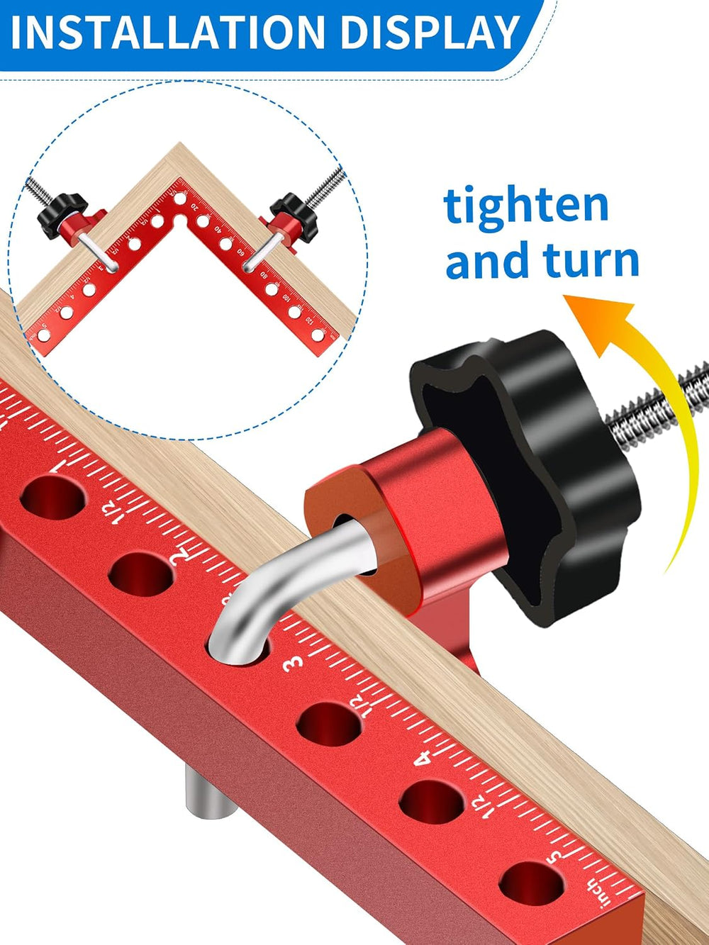 8PCS 90° Corner Clamps for Woodworking, Aluminum Right Angle Kit