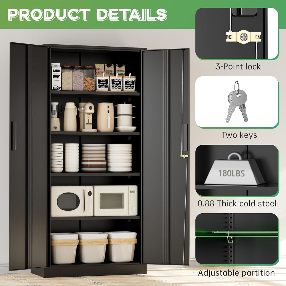 INTERGREAT Metal Storage Cabinet with Lock, 72" H Lockable Metal Storage...