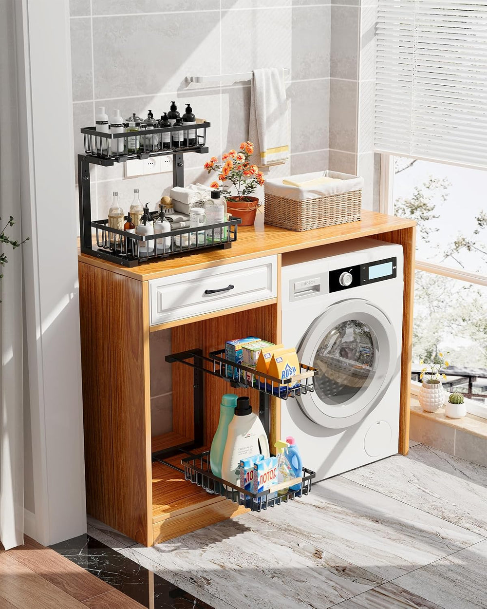 Under Sink Organizer Storage for Families: Pull Out Storage Undersink Organiz...