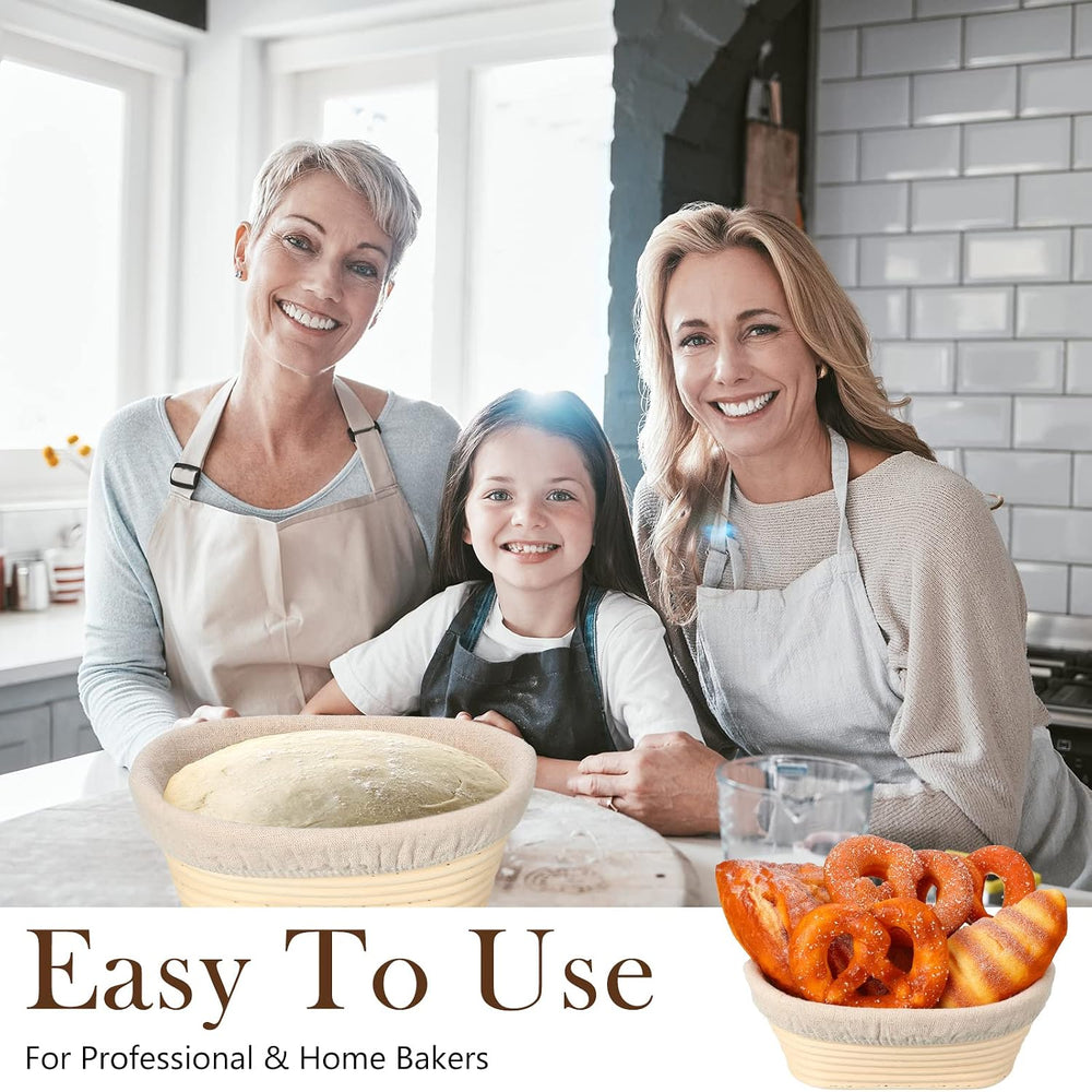 Eboot 4 Pack Bread Proofing Basket, 8 Inch Oval Banneton with Liner