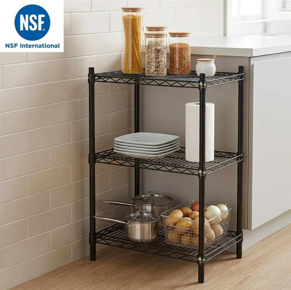 APLSS 14" D x 36" W x 34" H Black Heavy Duty Wire Shelving wit...