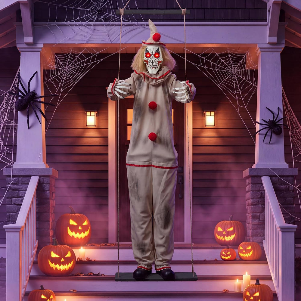 Halloween Decorations Outdoor, 5.9FT Scary Hanging Swinging Clown