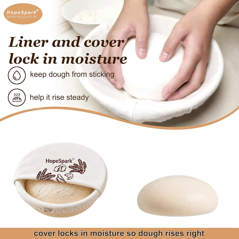Sourdough Bread Proofing Basket Kit, 9" Round and 10" Oval Banneton...