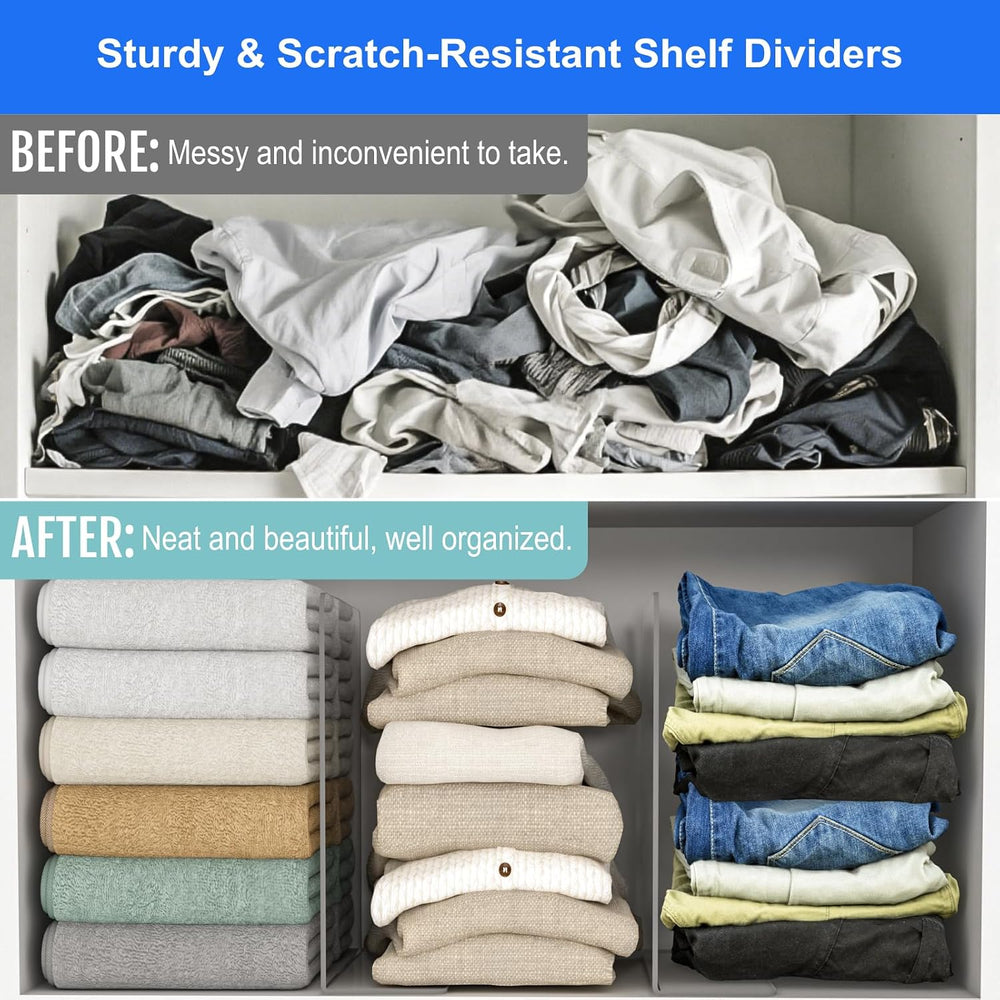 OKPOW Shelf Dividers Closet Organizer - 12" Tall X 11.8" Deep Acryl...