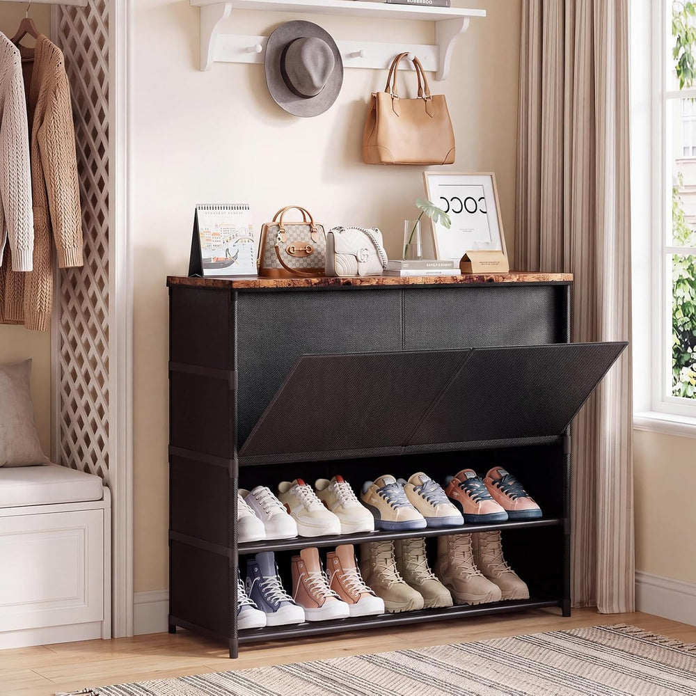 5 Tier Shoe Storage Cabinet with Doors, Sturdy Long Shoe Rack Organizer
