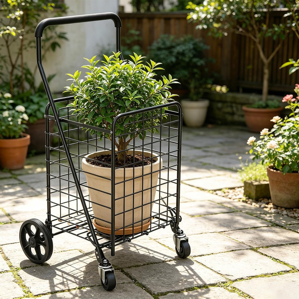 Kiffler Grocery Shopping Cart with 360° Rolling Swivel Wheels, 100LBS Utility...