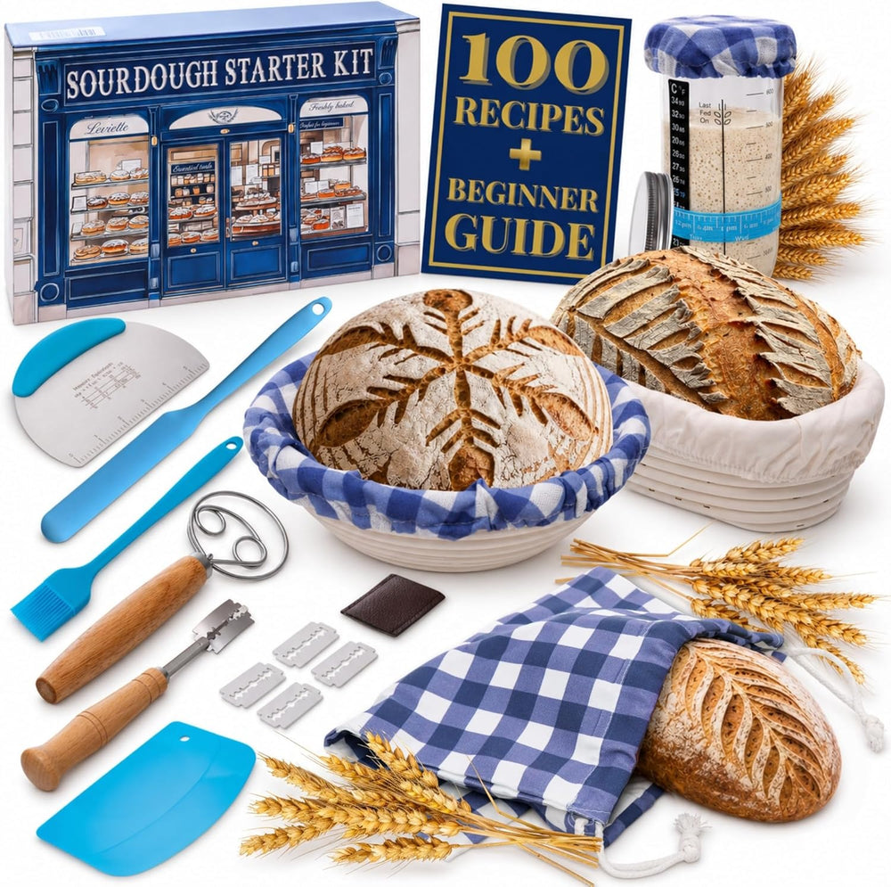 Sourdough Starter Kit for Beginners with Beginner Guide & 100 Recipes - S...