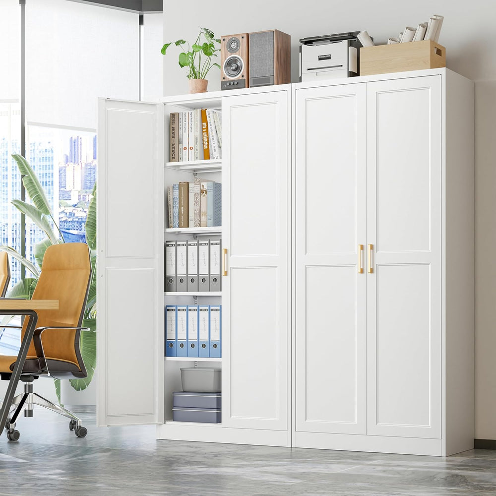 71"Tall Metal Kitchen Pantry Storage Cabinet with Doors& 4 Shelves