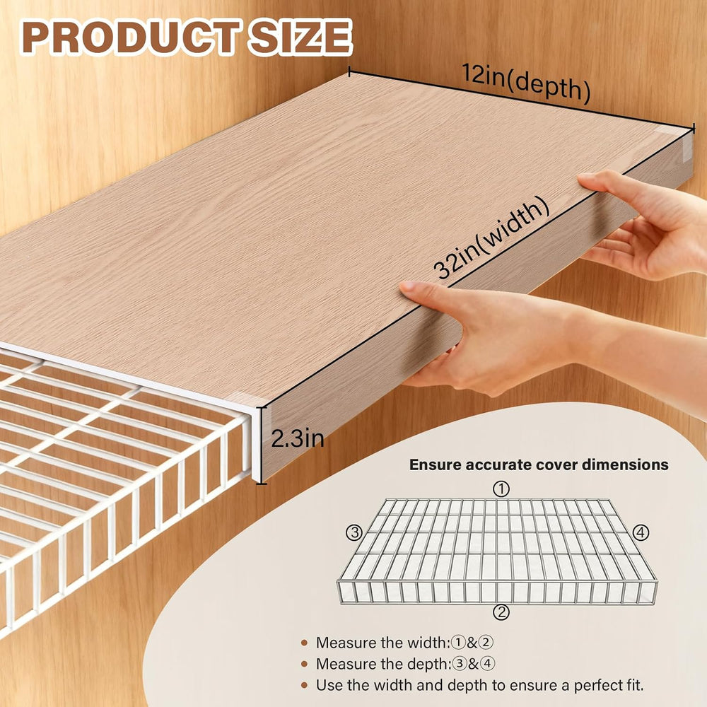 Wire Shelf Covers, 32" W X 12" D PVC Wire Rack Covers for Pantry