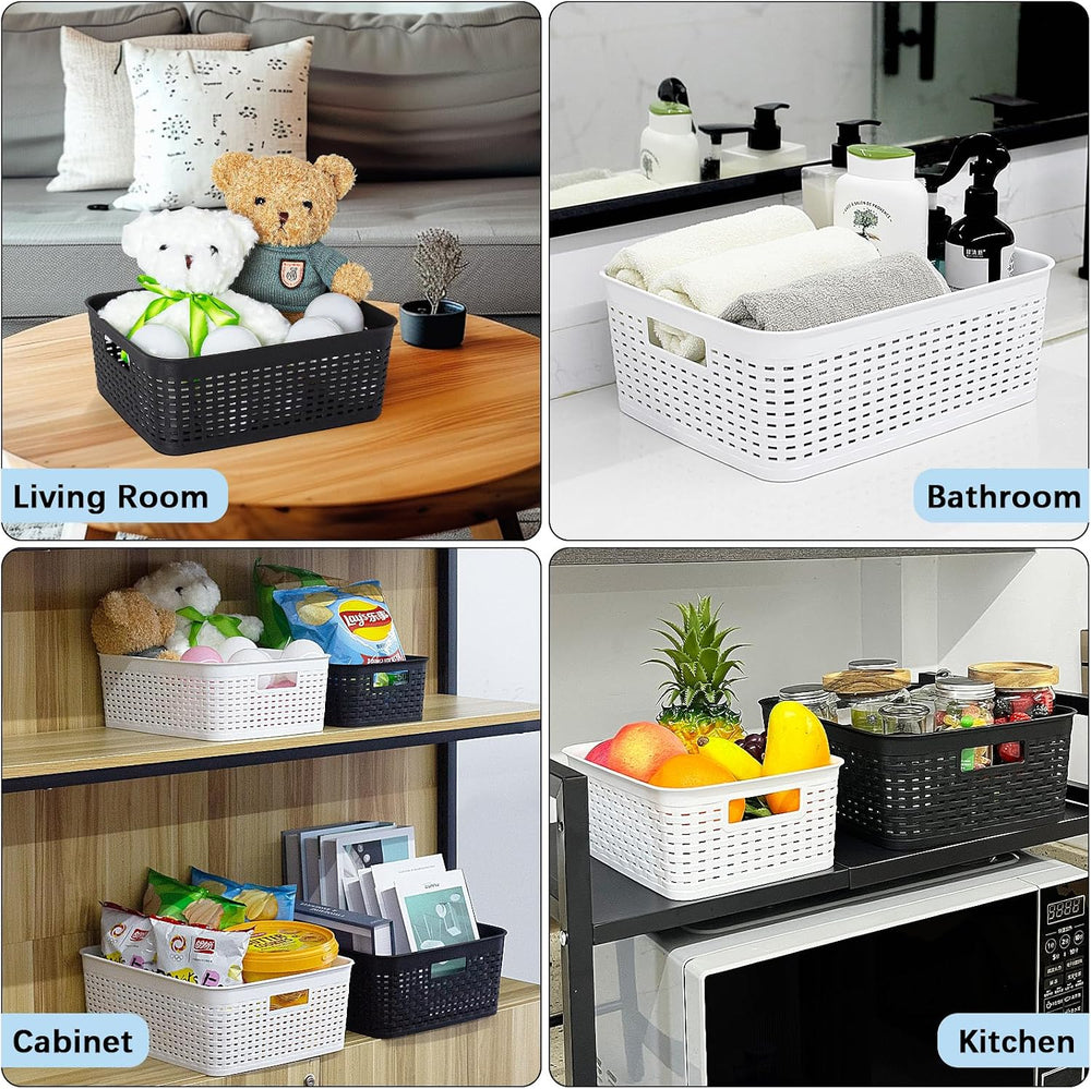 Soddeph Plastic Storage Baskets for Cabinets, Household Pantry Organization w...