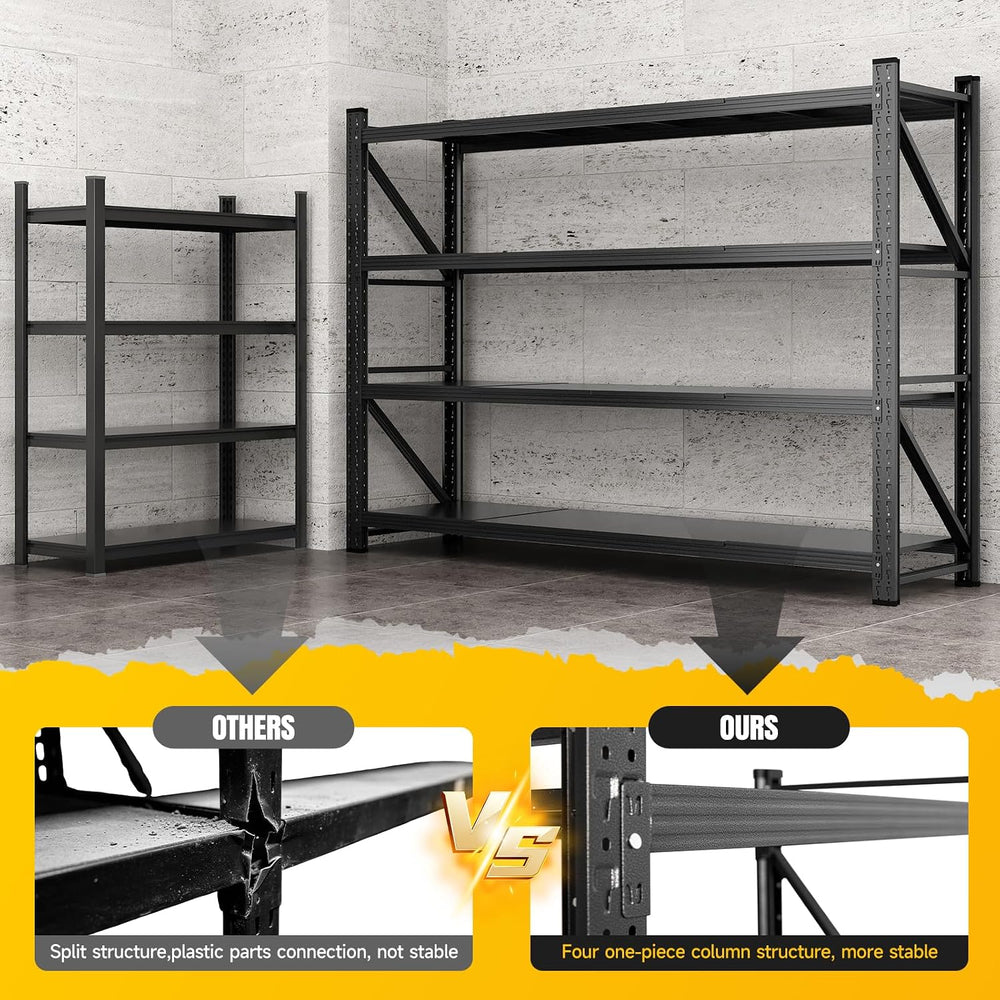 MIIIKO 79" W Garage Storage Shelving Unit,6000LBS Heavy Duty Metal Garag...