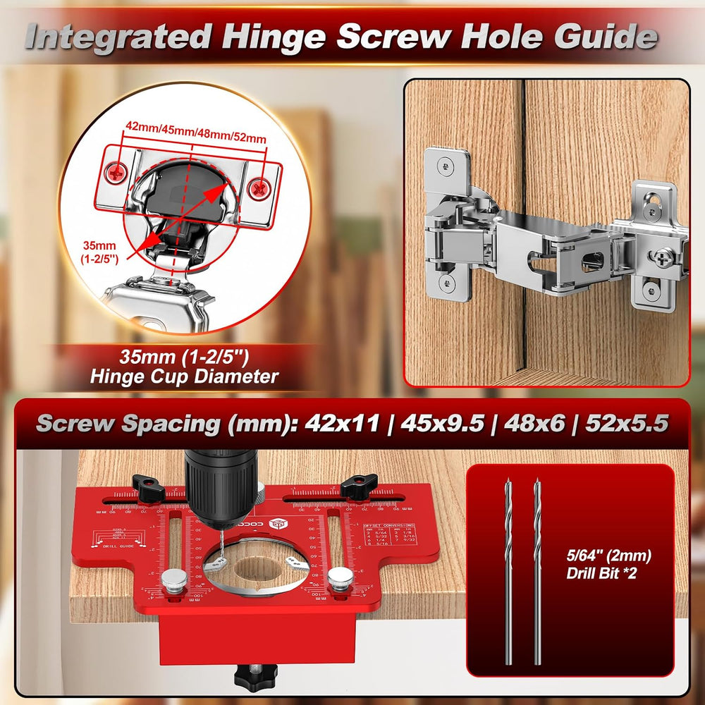 2 in 1 Concealed Hinge Jig and Cabinet Handle Jig with Quick Clamp