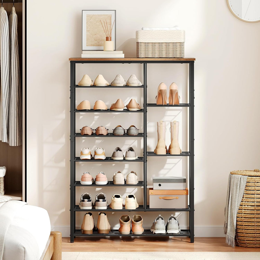 HOOBRO 8 Tier Shoe Rack for Entryway, Large Capacity Tall Shoe Storage