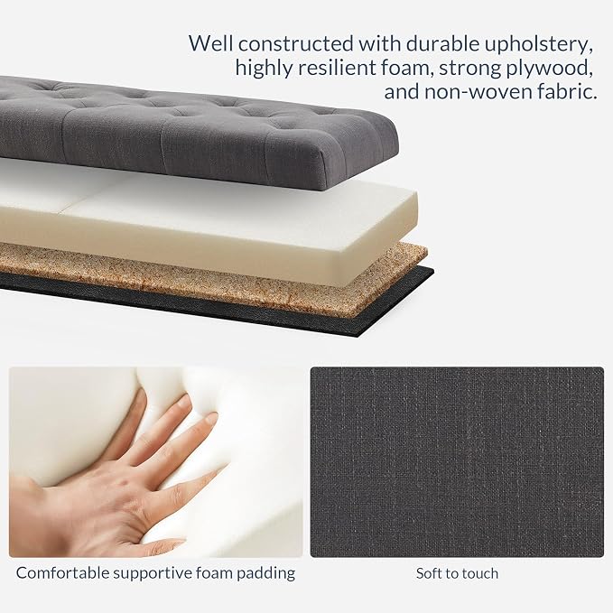 BELLEZE 47" Storage Ottoman, Storage Bench