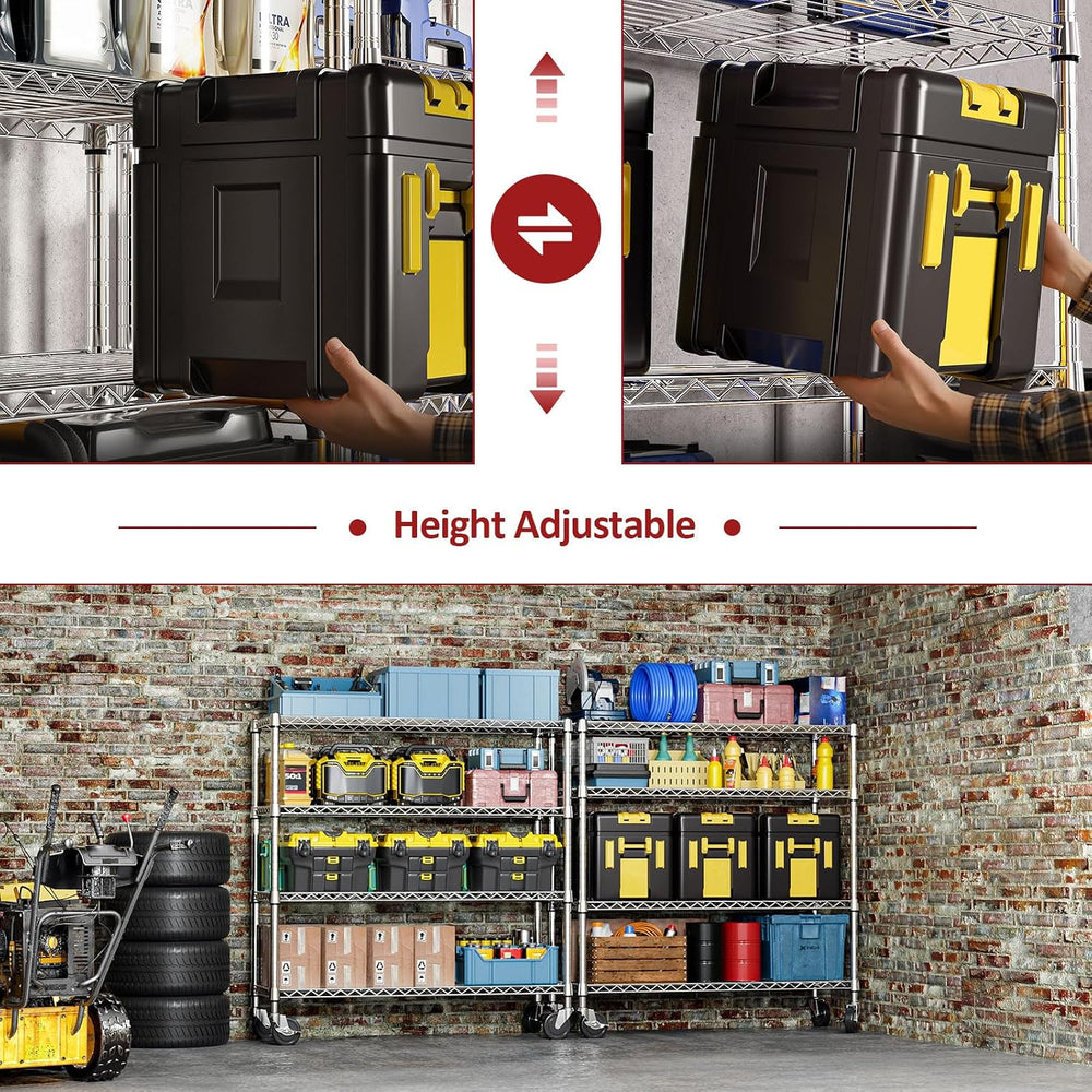 4-Tier Heavy Duty Metal Wire Shelving Unit, Adjustable Storage Rack Organizer...