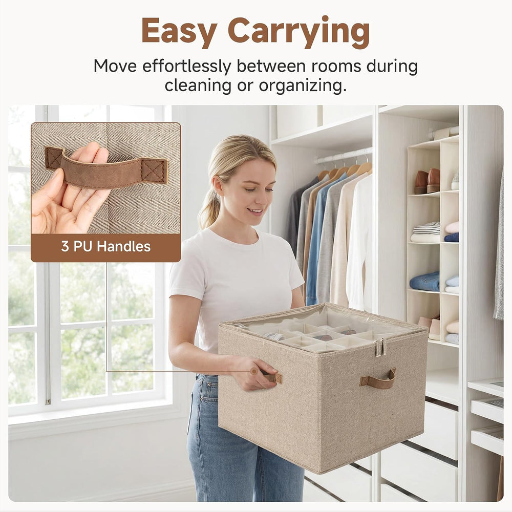 StorageWorks 2-Pack 32-Pair Shoe Storage Organizer for Closet, Taupe