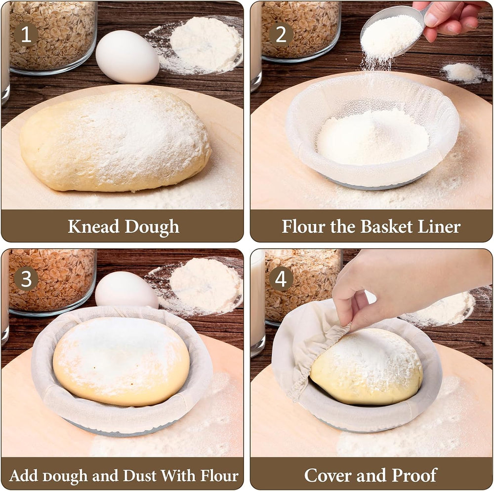 5 Inch Cotton Banneton Proofing Basket Set of 6, Mini Sourdough Bread Baking ...