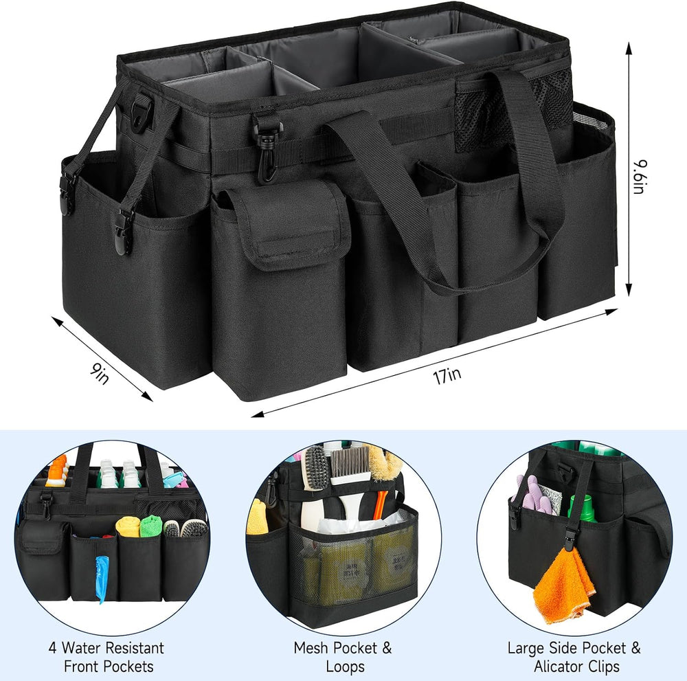 Cleaning Caddy Bag,Extra Large Cleaning Supplies Organizer with Handle for Ho...