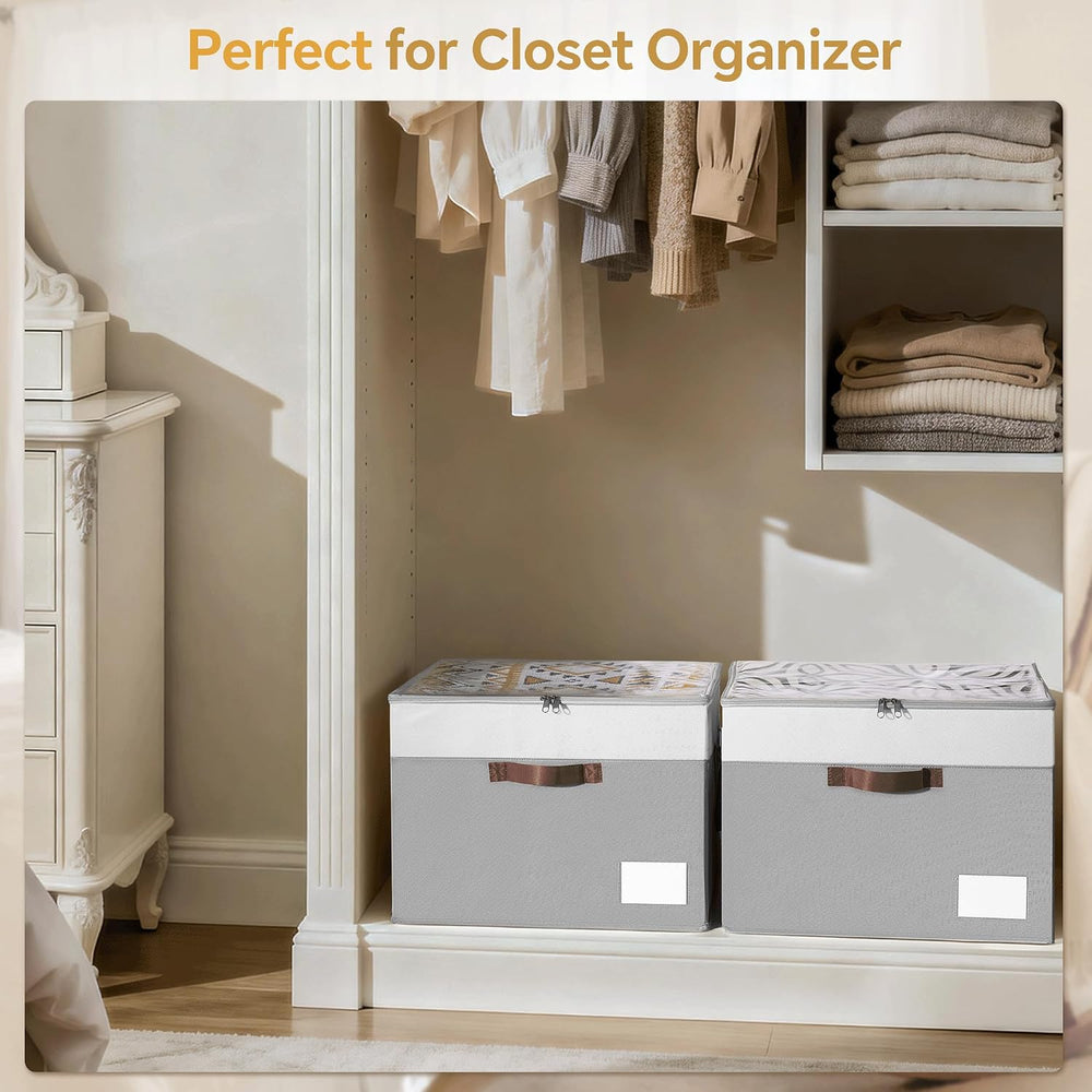 Criusia Shoe Organizer for Closet, 2 Pack Foldable Shoe Storage Organizer Box...