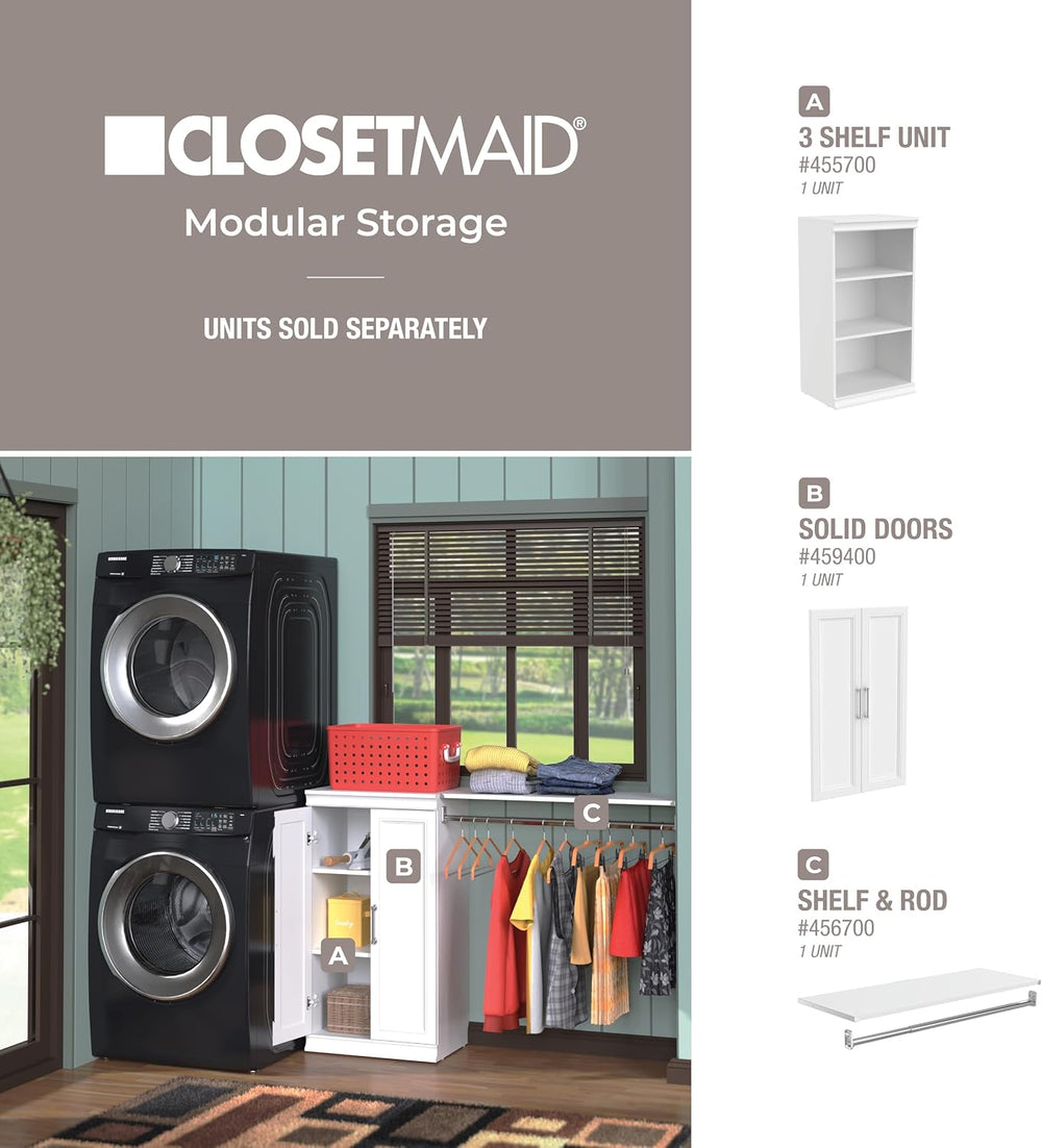 ClosetMaid Modular Storage Shelf Unit with 3 Shelves, White