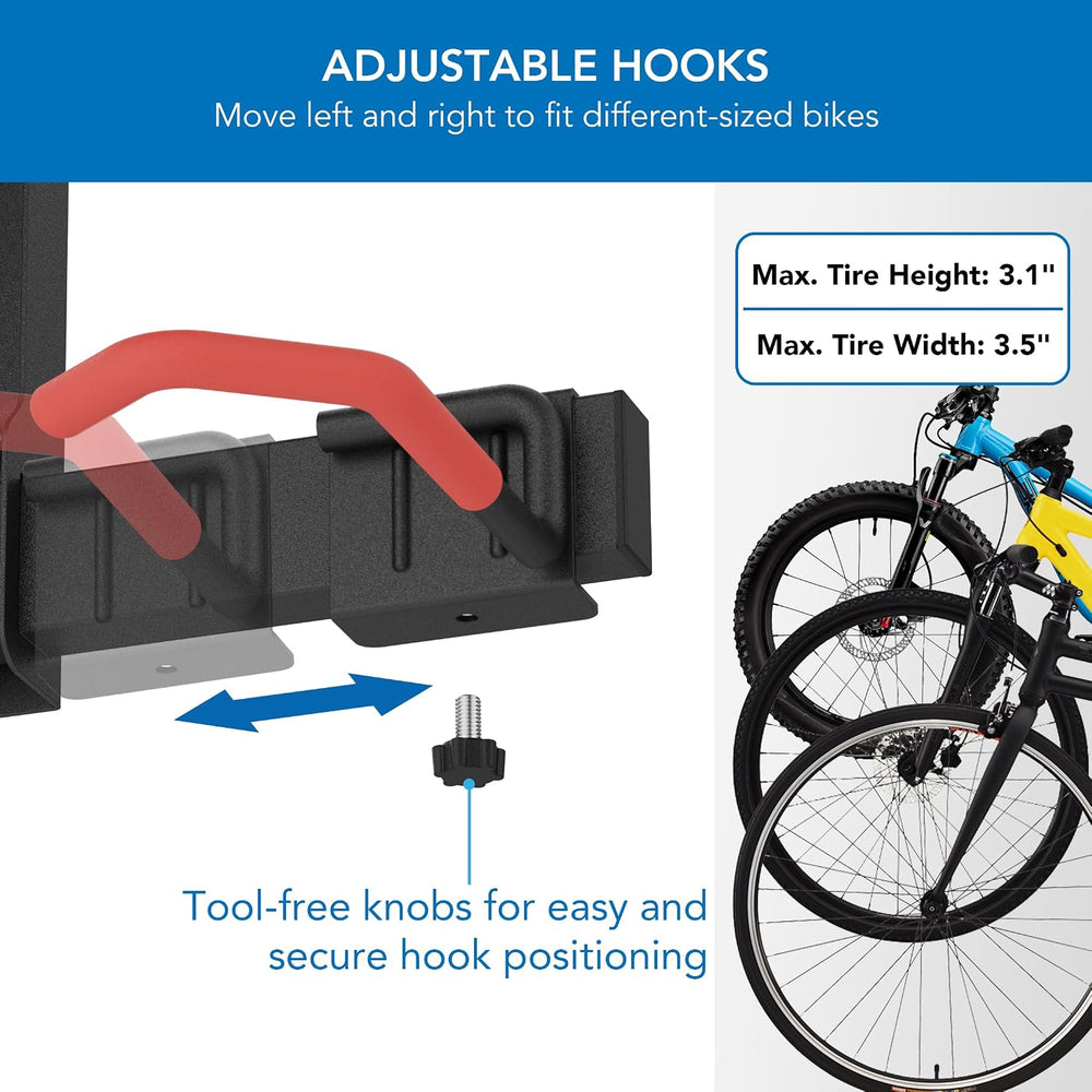 Mount-It! WheelsUp Bike Wall Mount with Shelf | Garage Storage Rack for 3 Bik...