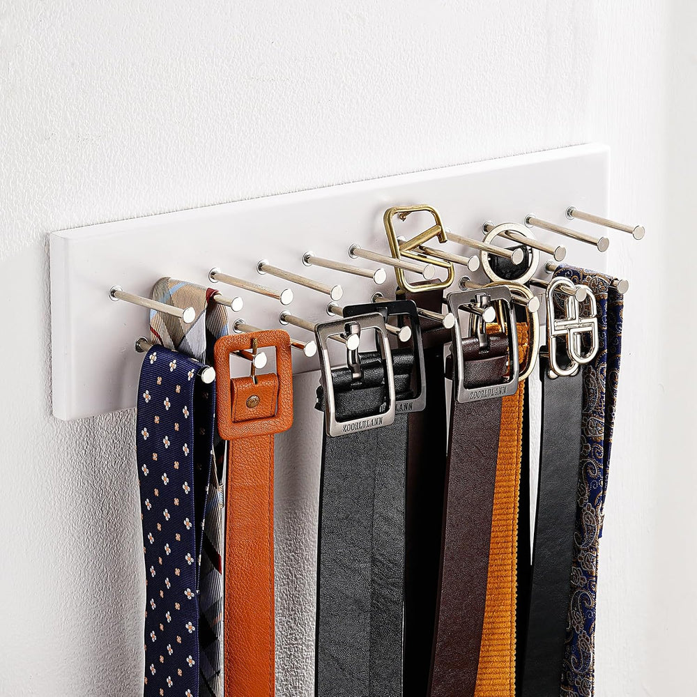 TreeHouse London Tie Rack Organizer – Holds 40 Large Ties – Solid Wood & ...