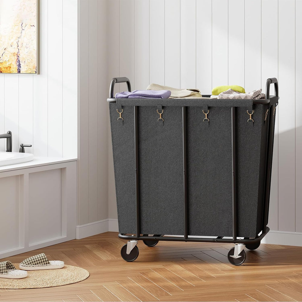 HOOBRO 106 Gal (400 L) Laundry Hamper with Lockable Wheels, Heavy Duty Rollin...
